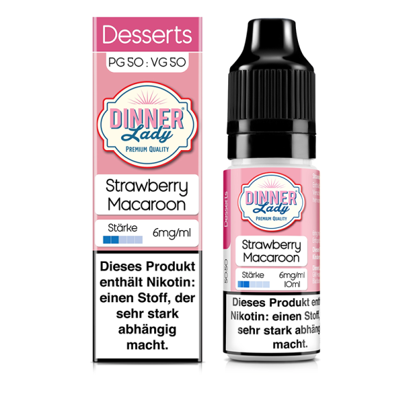 Dinner Lady - Strawberry Macaroon Liquid 10ml 6mg/ml