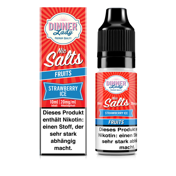 Dinner Lady Nic Salt - Strawberry Ice Liquid 10ml 20mg/ml