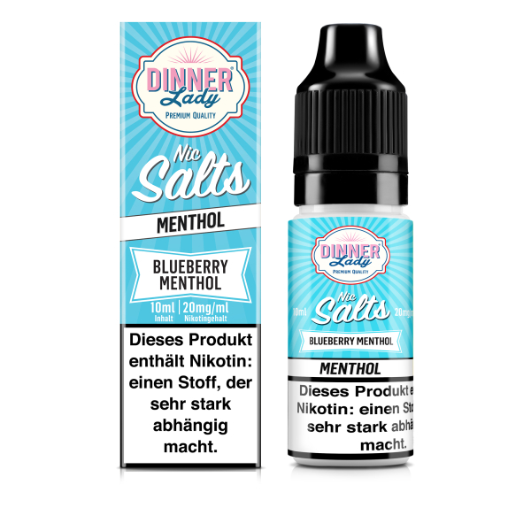 Dinner Lady Nic Salt - Blue Menthol Liquid 10ml 20mg/ml