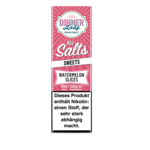 Dinner Lady Nic Salt - Watermelon Slices Liquid 10ml 10mg/ml