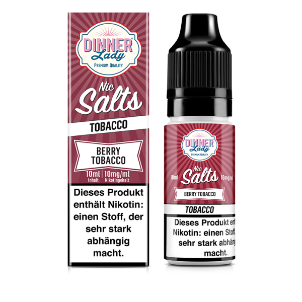 Dinner Lady Nic Salt - Berry Tobacco Liquid 10ml 10mg/ml