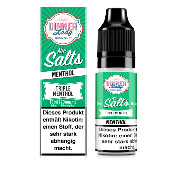 Dinner Lady Nic Salt - Triple Menthol Liquid 10ml 10mg/ml