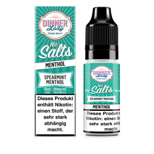 Dinner Lady Nic Salt - Spearmint Menthol Liquid 10ml 20mg/ml