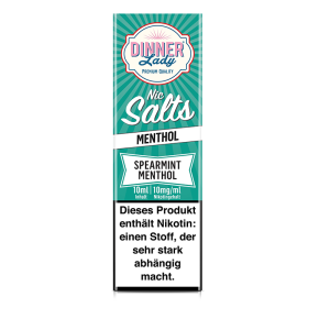 Dinner Lady Nic Salt - Spearmint Menthol Liquid 10ml 10mg/ml