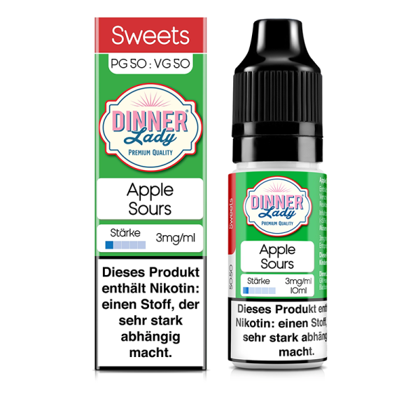 Dinner Lady - Apple Sours Liquid 10ml 3mg/ml
