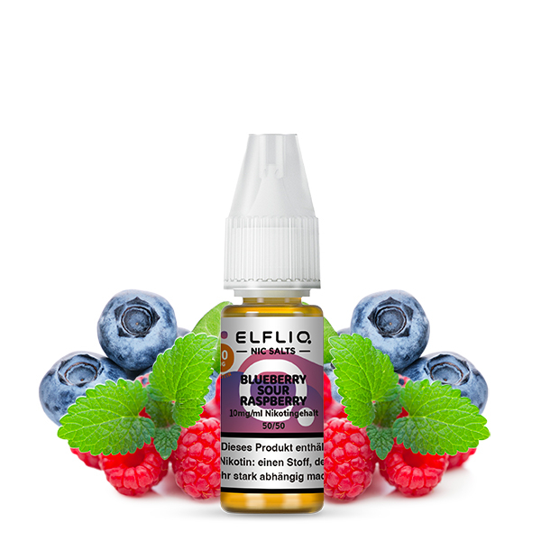 Elfliq by Elfbar Nic Salt - Blueberry Sour Raspberry Liquid 10ml 10mg/ml