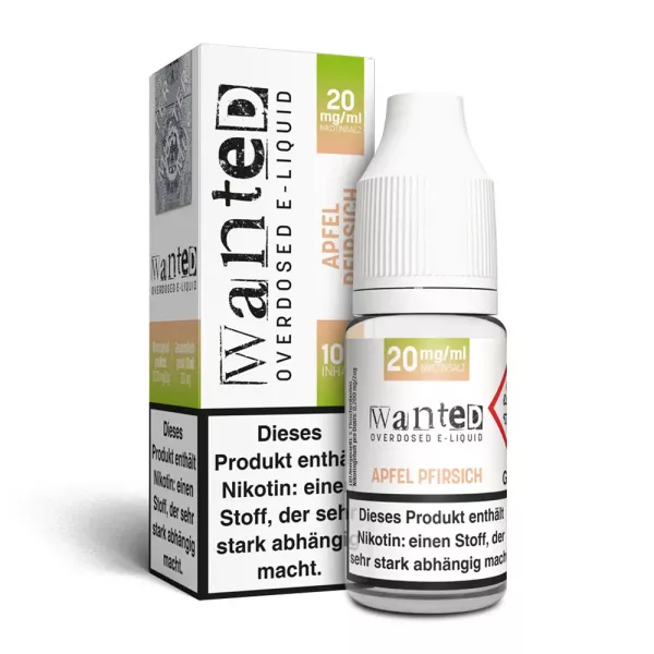 Wanted - Apfel Pfirsich NicSalt Liquid 10ml 20mg/ml