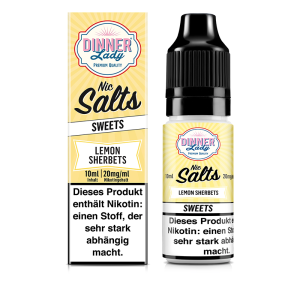 Dinner Lady Nic Salt - Lemon Sherbets Liquid 10ml 20mg/ml