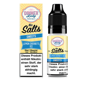 Dinner Lady Nic Salt - Lemon Sherbets Ice Liquid 10ml...
