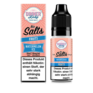 Dinner Lady Nic Salt - Watermelon Ice Liquid 10ml 10mg/ml