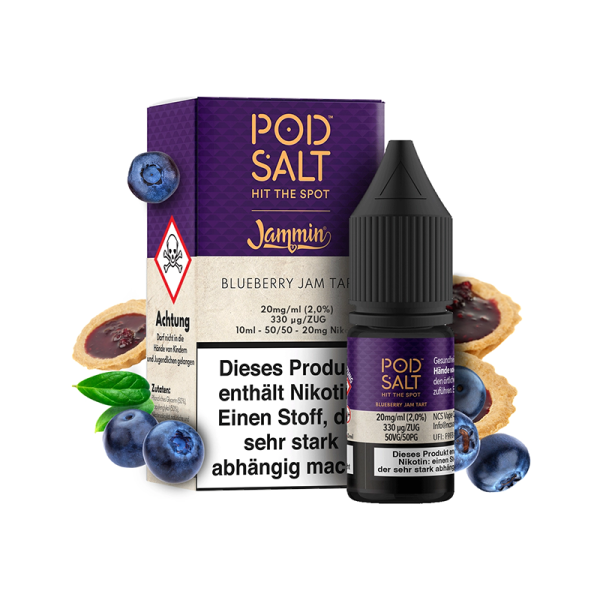 Pod Salt Fusion - Blueberry Jam Tart NicSalt Liquid 10ml 20mg/ml