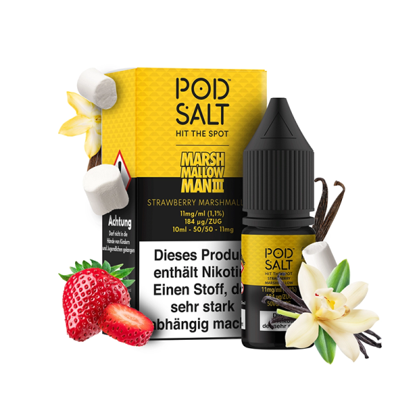 Pod Salt Fusion - Strawberry Marshmallow NicSalt Liquid 10ml 11mg/ml