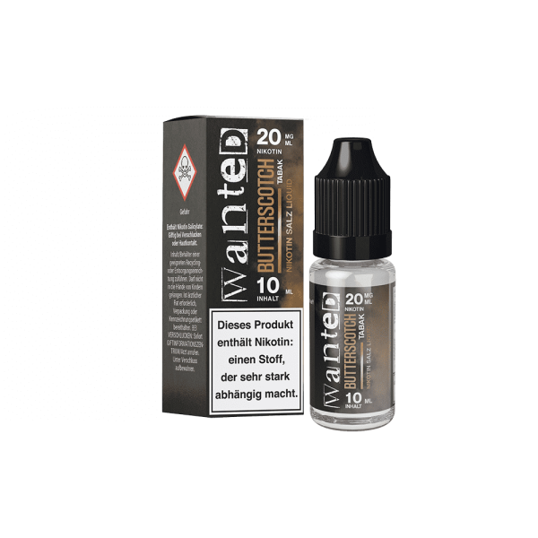 Wanted - Butterscotch Tabak NicSalt Liquid 10ml 20mg/ml
