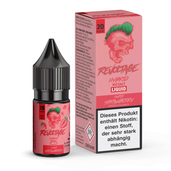 Revoltage Nic Salt - Super Strawberry Liquid 10ml 10mg/ml