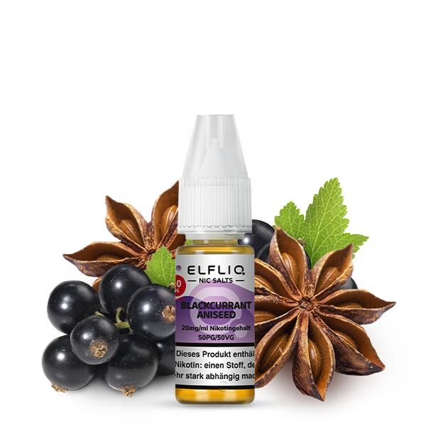 Elfliq by Elfbar Nic Salt - Blackcurrant Aniseed Liquid 10ml - 10mg/ml