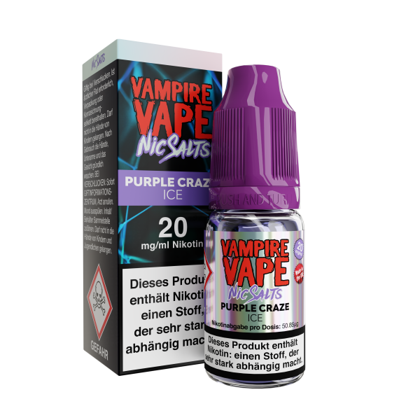 Vampire Vape Nic Salt - Purple Craze Ice Liquid 10ml - 10mg/ml