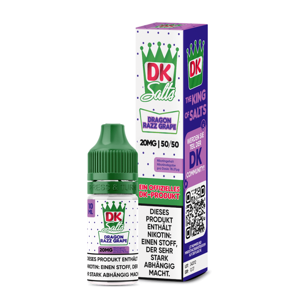 DK Salts Nic Salt - Dragon Razz Grape Liquid 10ml 20mg/ml