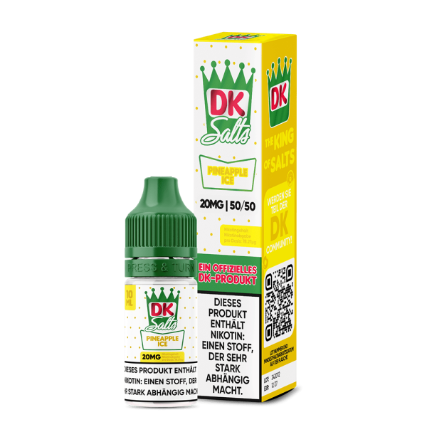 DK Salts Nic Salt - Pineapple Ice Liquid 10ml 10mg/ml