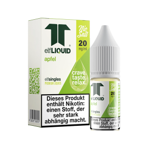 elfLIQUID - elfsingles - 10ml NicSalt Liquid 20mg - Apfel