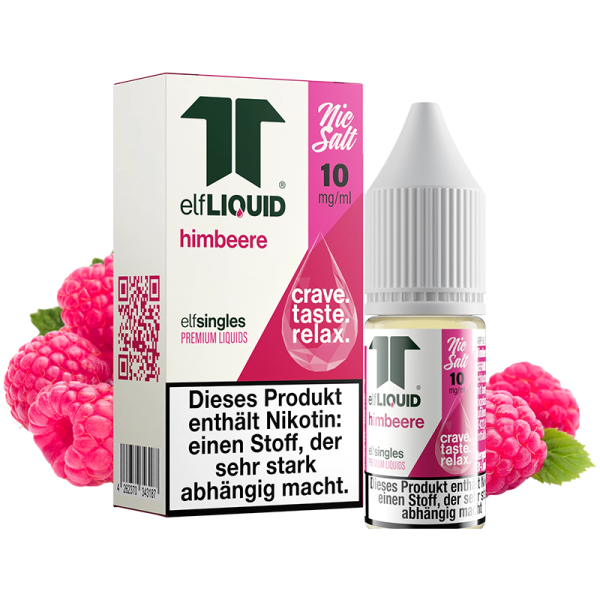 elfLIQUID - elfsingles - 10ml NicSalt Liquid 10mg - Himbeere