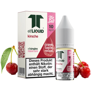 elfLIQUID - elfsingles - 10ml NicSalt Liquid 10mg - Kirsche