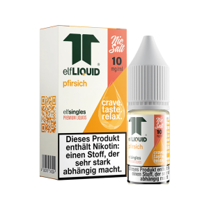 elfLIQUID - elfsingles - 10ml NicSalt Liquid 10mg - Pfirsich