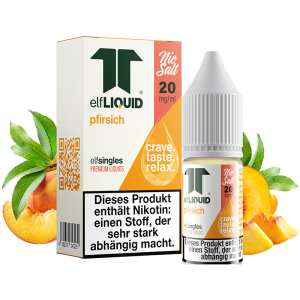 elfLIQUID - elfsingles - 10ml NicSalt Liquid 20mg - Pfirsich