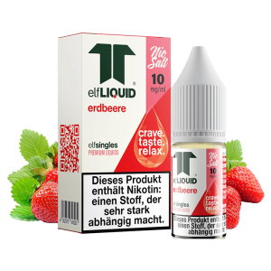 elfLIQUID - elfsingles - 10ml NicSalt Liquid 10mg - Erdbeere