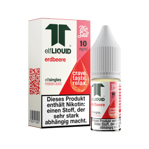 elfLIQUID - elfsingles - 10ml NicSalt Liquid 10mg - Erdbeere
