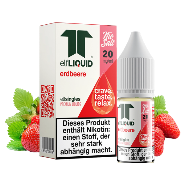 elfLIQUID - elfsingles - 10ml NicSalt Liquid 20mg - Erdbeere