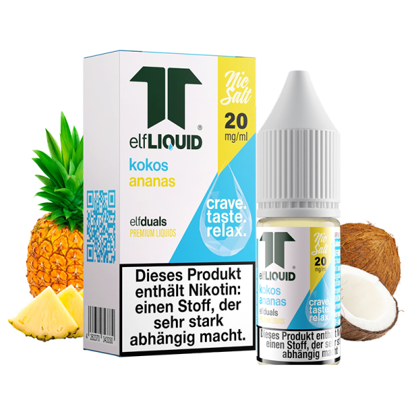 elfLIQUID - elfduals - 10ml NicSalt Liquid 20mg - Kokos Ananas