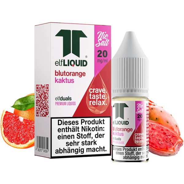 elfLIQUID - elfduals - 10ml NicSalt Liquid 20mg - Blutorange Kaktus