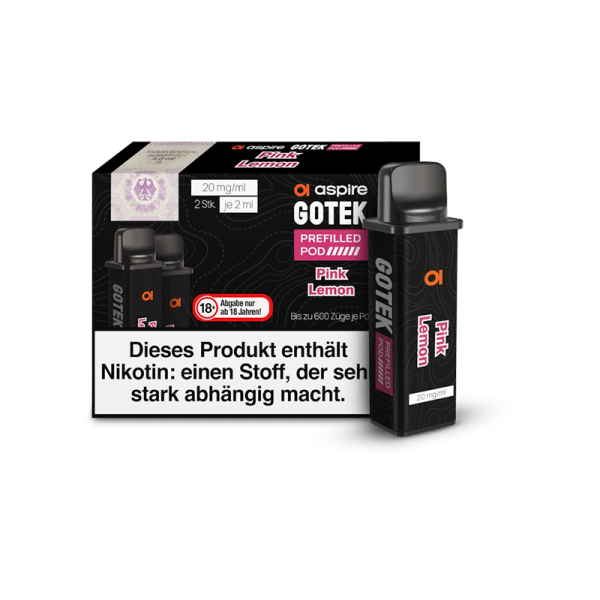 Aspire - GoTek Pod Pink Lemon 20mg/ml (2 Stück pro Packung)