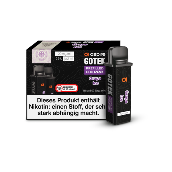 Aspire - GoTek Pod Grape Ice 20mg/ml (2 Stück pro Packung)