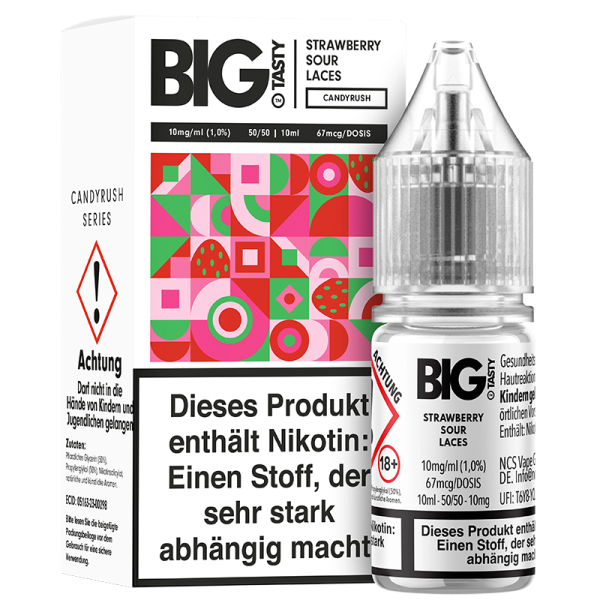 Big Tasty - Strawberry Sour Laces 10ml - 10mg/ml