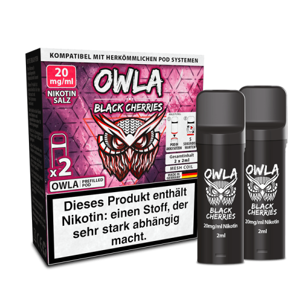 2x OWLA Einweg Pod - Black Cherries - 20mg/2ml