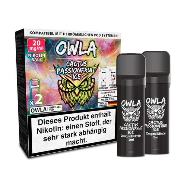 2x OWLA Einweg Pod - Cactus Passionfruit Ice - 20mg/2ml