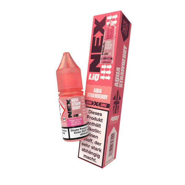 NexLiq by Pod Salt - Aqua Strawberry Nikotinsalz Liquid 10ml 10mg/ml