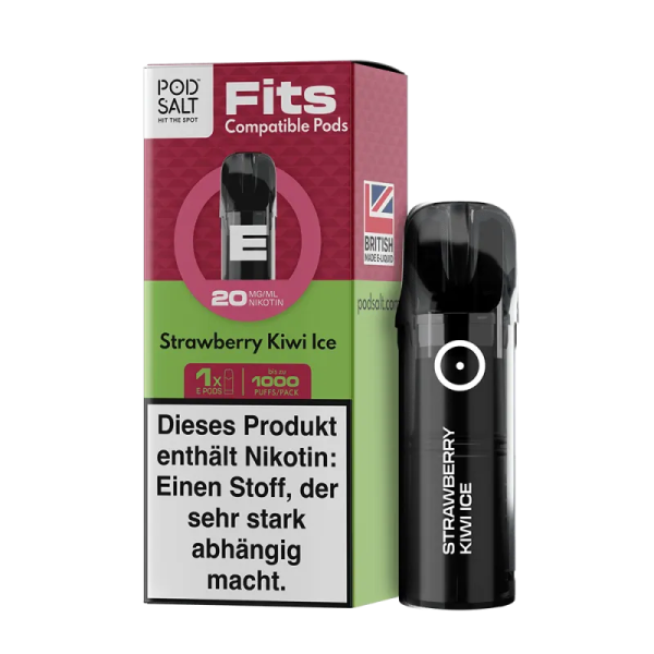 Pod Salt - Fits Pods Strawberry Kiwi Ice 20mg/ml - 3er Pack
